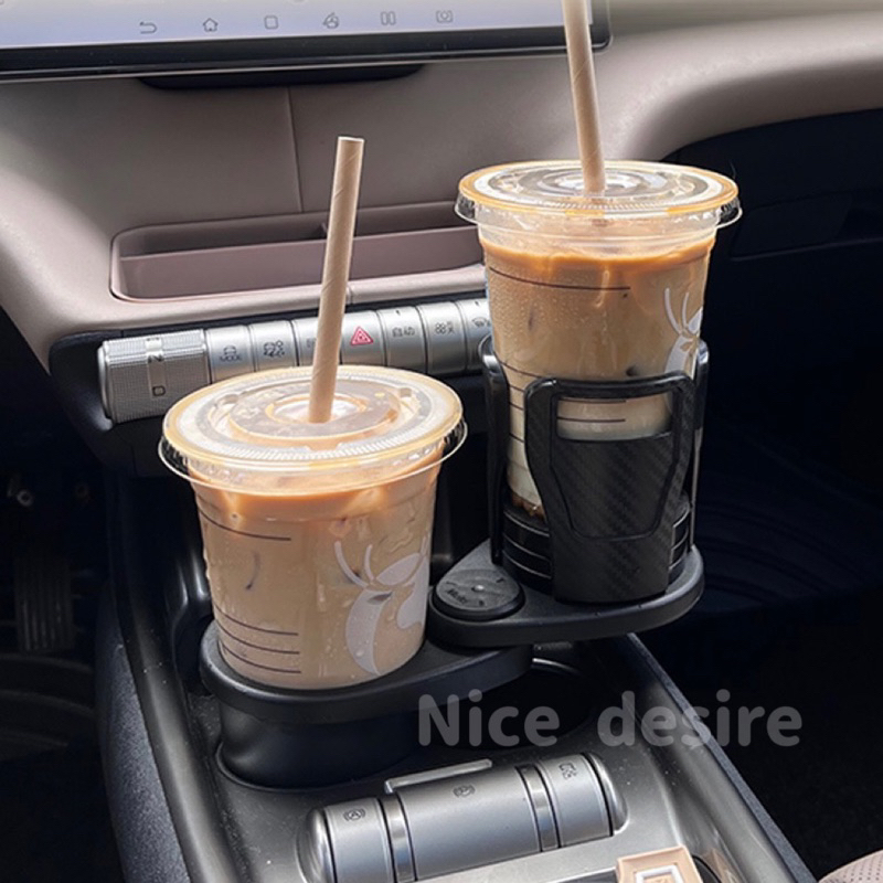 ที่วางแก้วน้ำในรถ ที่วางแก้วน้ำในรถยนต์ 2in1 Car Cup Holder มัลติฟังก์ชั่นหมุนเก็บของได้ ที่วางแก้วกันลื่นในรถยนต์