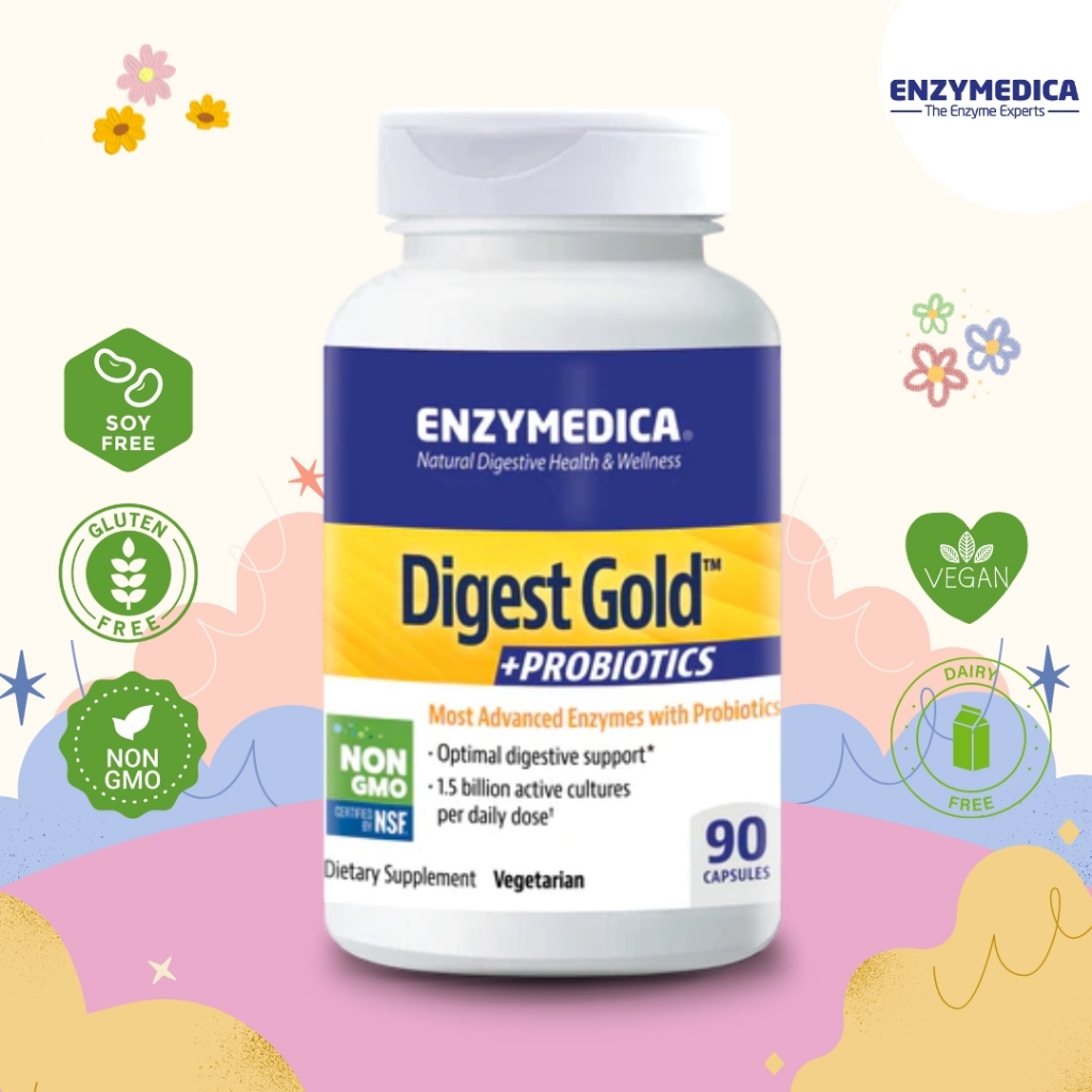 Enzymedica Digest Gold +PROBIOTICS 45-180 แคปซูล เอนไซม์ช่วยย่อยอาหารแบบเม็ดผสมโพรไบโอติกส์ 2 in 1
