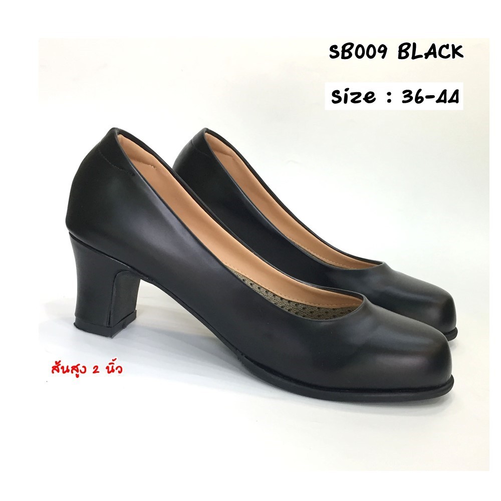 Prettycomfort รองเท้าคัทชูหัวมน ขนาดปกติ คัทชูนักศึกษา ราชการ ผู้หญิง หนังนิ่มใสบาย ส้น 2 นิ้ว SB009