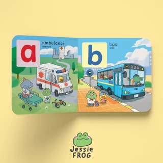 หนังสือบอร์ดบุ๊ค a-z ยานพาหนะ : เจสซี่หัดอ่าน ABC Vehicles (หนังสือเด็ก Jessie Frog)