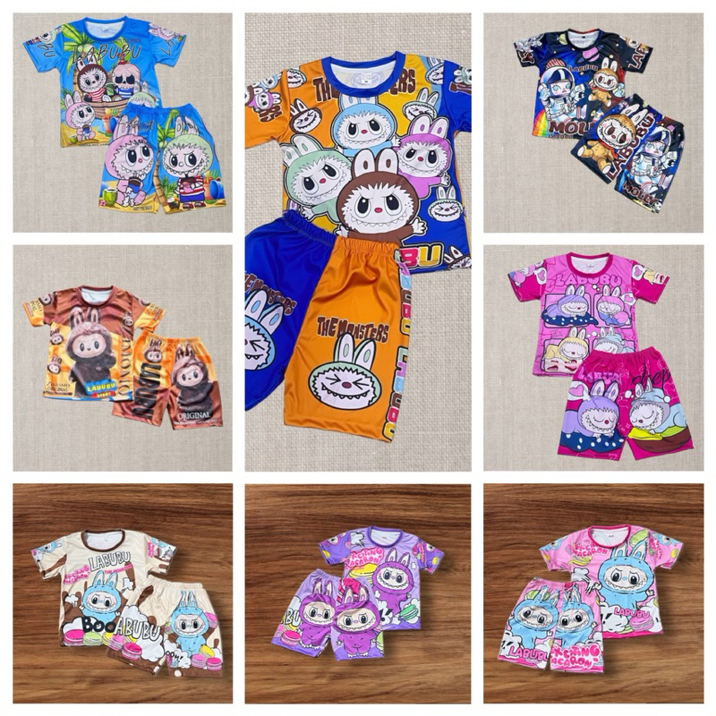 ใหม่ล่าสุดลาบูบู้ ชุดแขนสั้นคู่ขาสั้น ชุดเด็กลายลาบูบู้ เสื้อลาบูบู้ เสื้อเด็กชายหญิง งานใหม่เข้าแล้วลาบูบู้