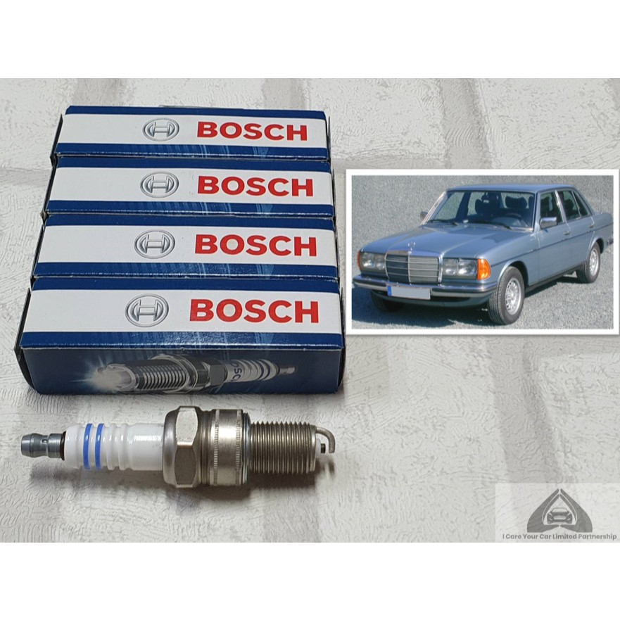 หัวเทียน บ๊อช Benz W123 ชุด 4 หัว / 6 หัว ขั้วนิคเกิ้ล ระยะใช้งาน 30000 กม : Bosch W8DC / Q7EC