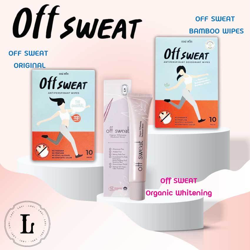 OFF SWEAT ORIGINAL/OFF SWEAT BAMBOO WIPES/ Offsweat Organic Whitening แผ่นระงับกลิ่นกาย โรลออน ผิวกระจางใส