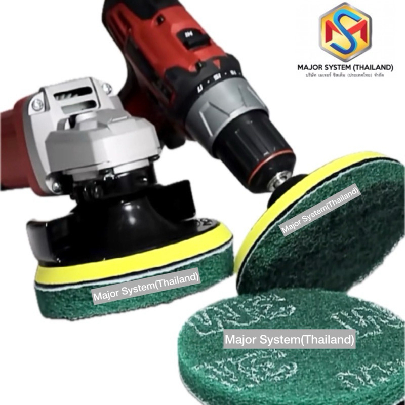 3M 7447, 7448, 8698 สก๊อตไบรท์กลมสีเขียว 4นิ้ว, 5นิ้ว, 6นิ้ว, แผ่นใยสก็อตไบร์ทกลมหลังสักหลาด สก๊อตไบรท์กลมสีแดงตีนตุ๊กแก