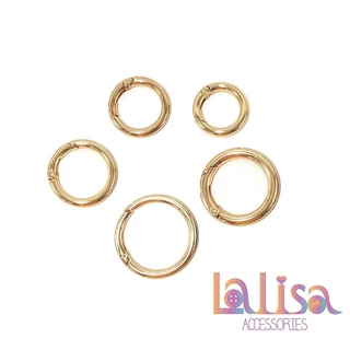 ตะขอกลม ห่วงสปริงพวงกุญแจ ตะขอข้อต่อสายกระเป๋า ห่วงกลมแบบสปริง Alloy O ring (E-2-J,QN-201)