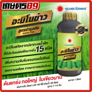 อะมิโนข้าว สูตรบำรุงต้น ตราดวงตะวันเพชร ขนาด 1 ลิตร กอใหญ่ ใบตั้ง เขียวนาน
