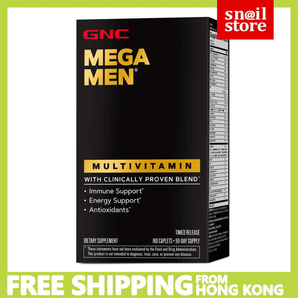 GNC Mega Men Clinically Studied Multivitamin Time-Release (EXP 2026) 180 Caplets วิตามินรวมที่ออกฤทธ