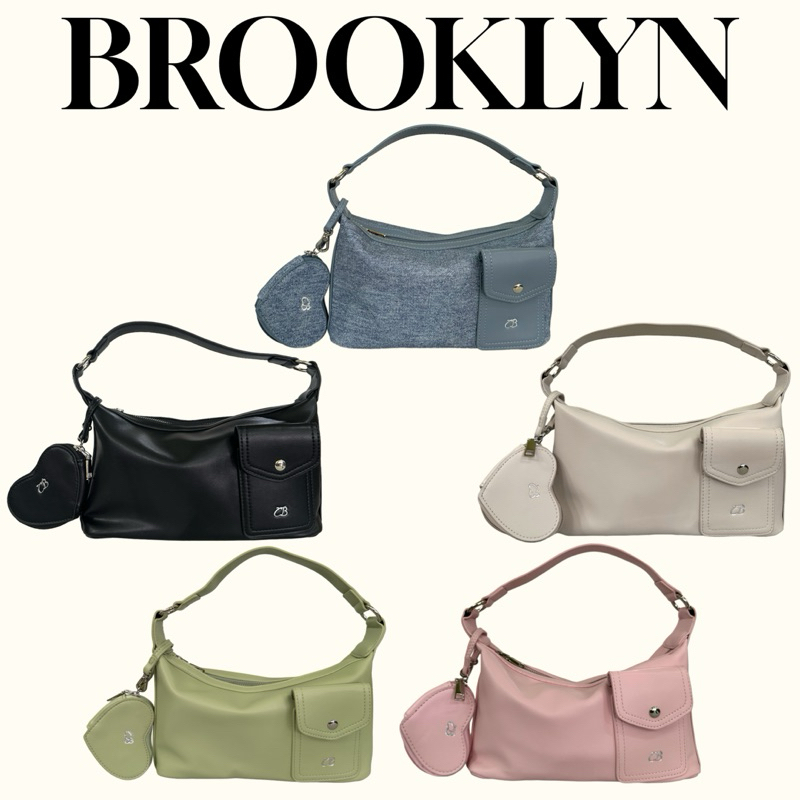 [ ลดทันที𝟭𝟱%ใส่โค้ด 𝐀𝐔𝐆𝐖𝐊𝟐 ] Crabcrab Store - รุ่น Brooklyn กระเป๋าถือ กระเป๋าcrossbody แถมตัวห้อยน้องหัวใจ