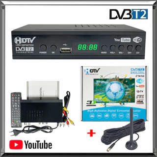 กล่องรับสัญญาณ DVB T2 กล่องรับสัญญาณทีวีดิจิตอล เวอร์ชั่นอัพเกรดเพื่อรับชม Tik Tok พร้อมสาย HDMI เชื่อมต่อผ่าน WI-FI