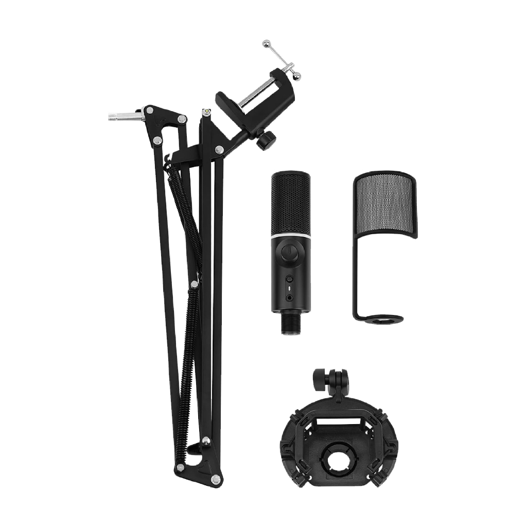 Streamplify MIC Arm Microphone Black ไมโครโฟน RGB พร้อมขายึดโต๊ะ
