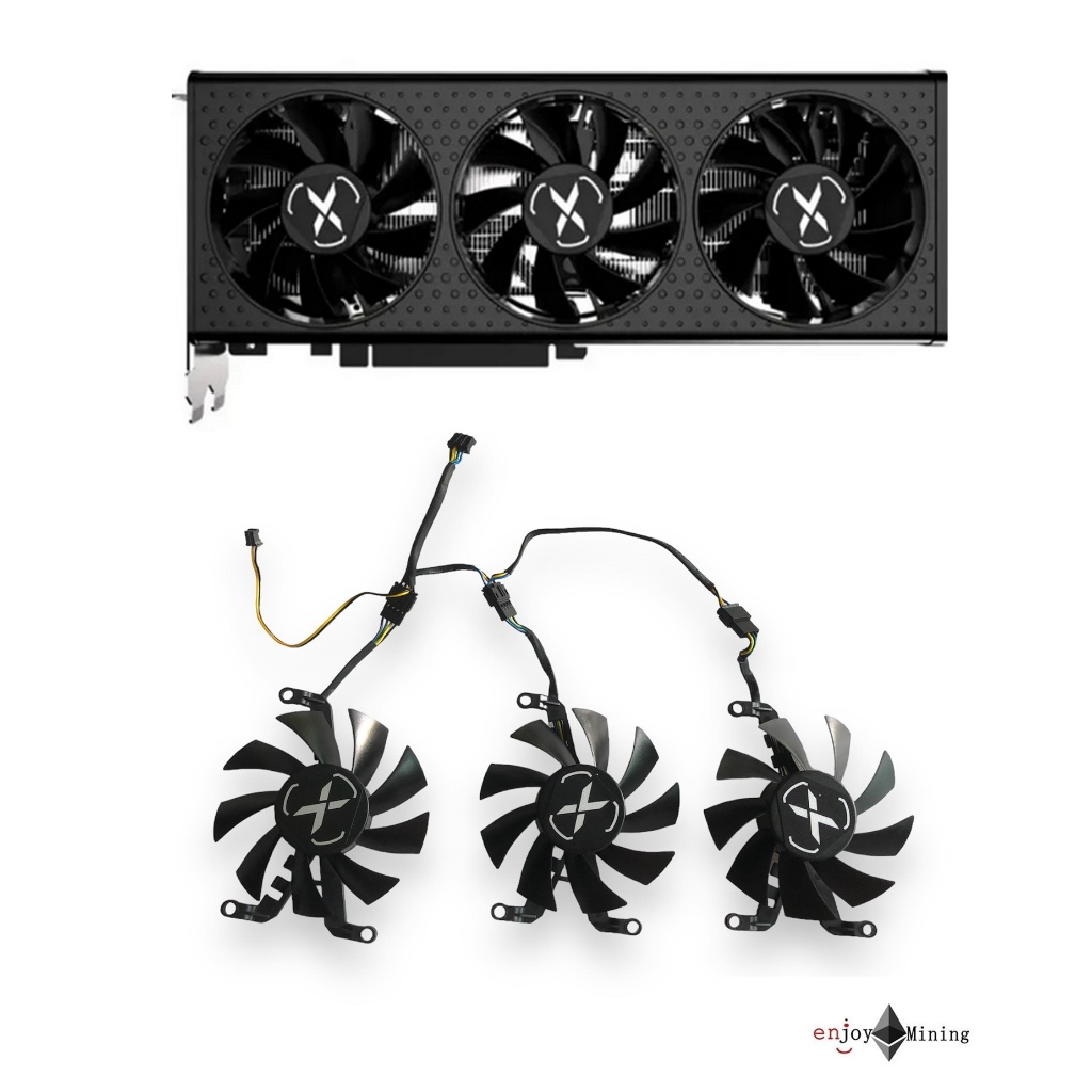 พัดลมการ์ดจอ XFX Speeder merc qick 308 Radeon RX 6600XT 6500XT graphics card fan