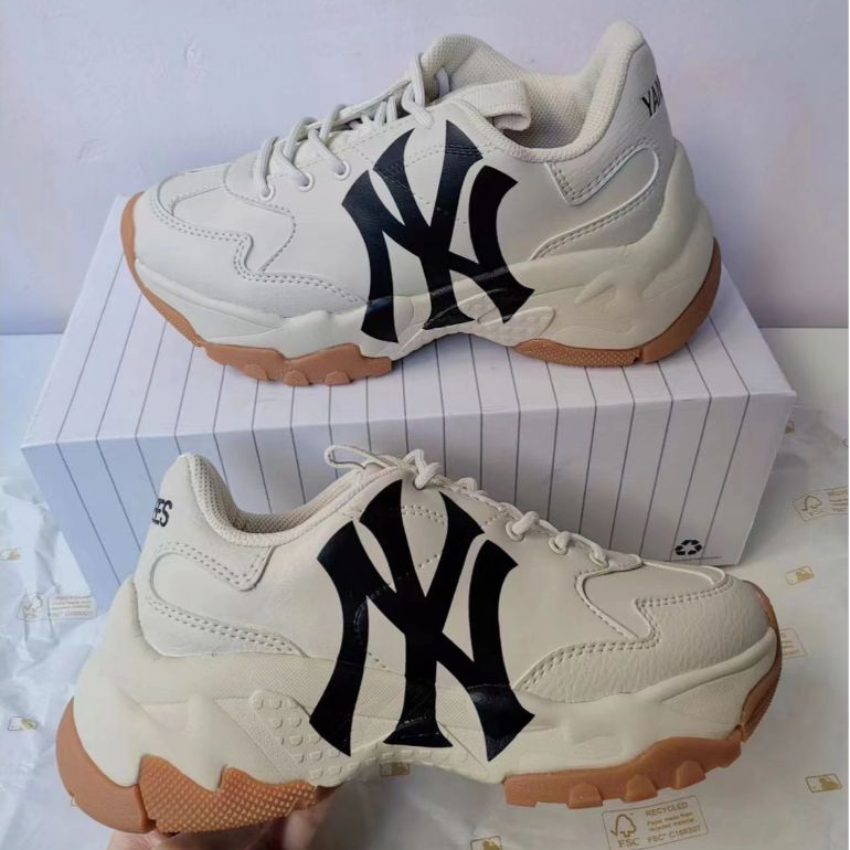 ของแท้100% ตัวแทนจัดซื้อเกาหลี MLB Chunky liner รองเท้าผ้าใบ Unisex men and women casual shoes
