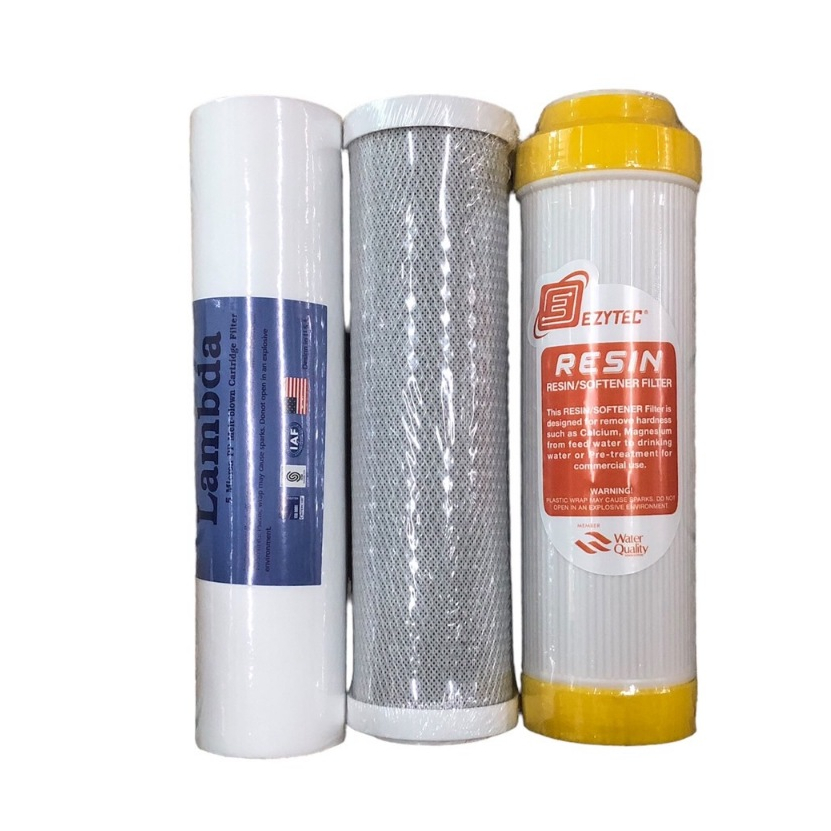 ชุดไส้กรองน้ำ 3 ขั้นตอน 10" (PP, Carbon, Resin)