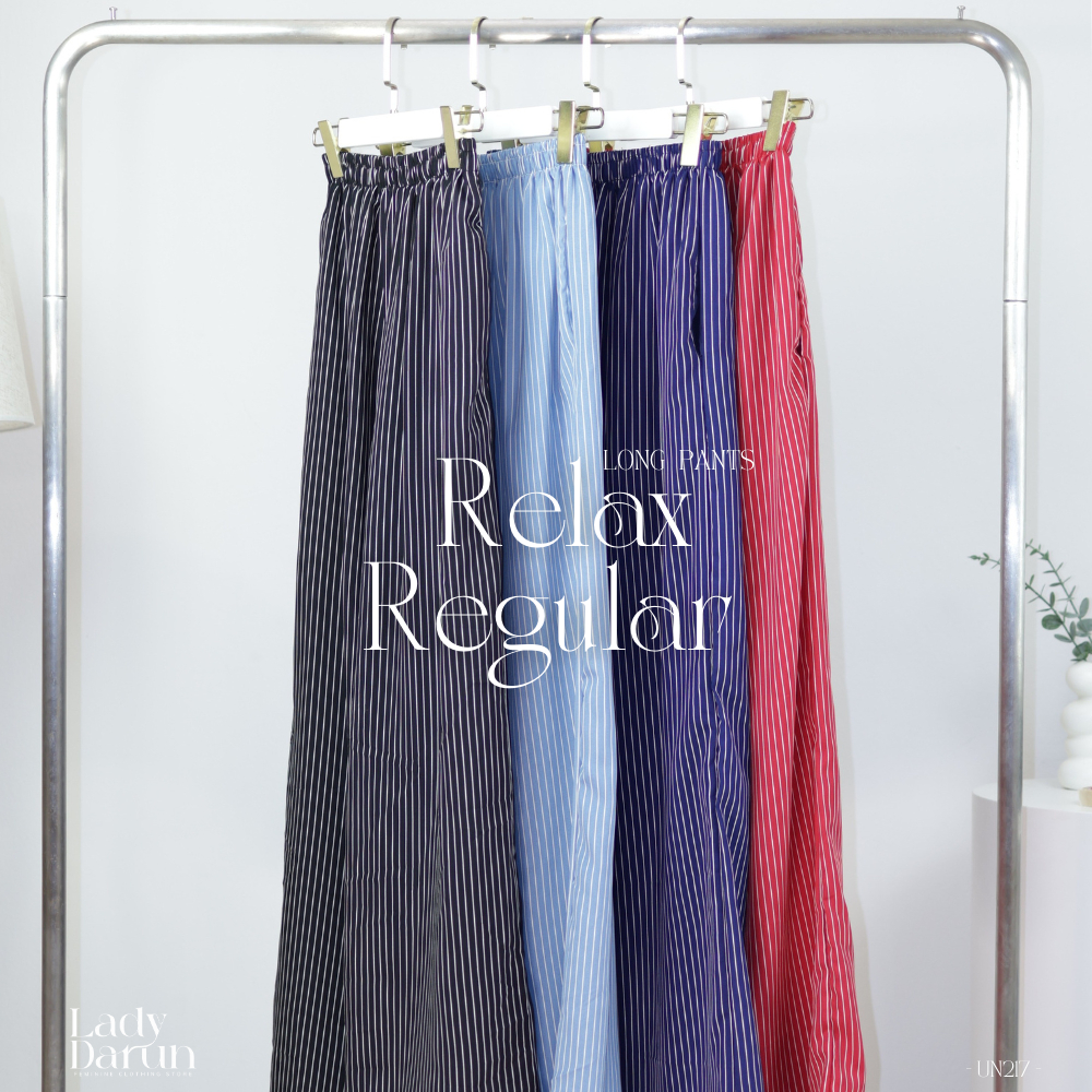 Regular - Relax Pants กางเกงขายาวลายริ้ว ลายสวย ใส่สบายมากๆ [UDNV UN217]