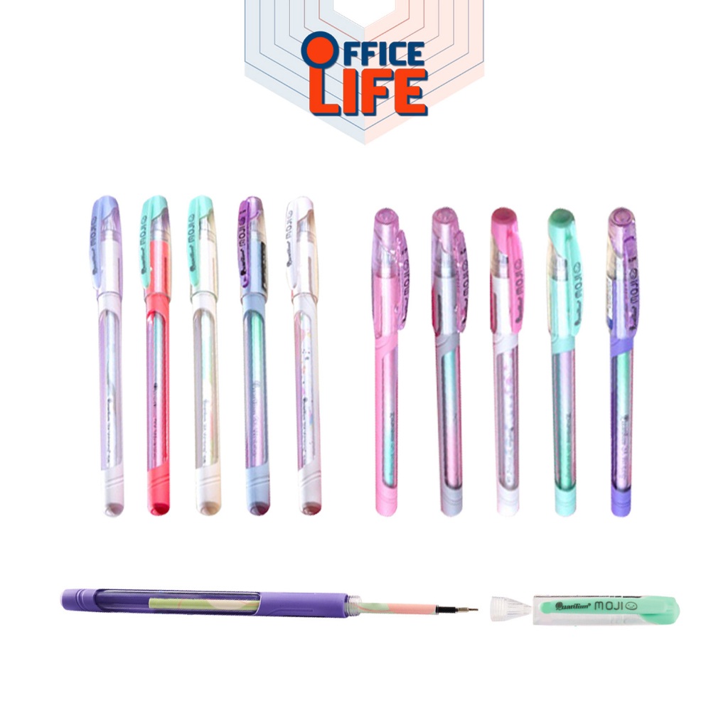 Quantum (ควอนตัม) ปากกา ปากกาลูกลื่น moji โมจิ ขนาด 0.29 มม.สี + Dress up ( 1 ด้าม )