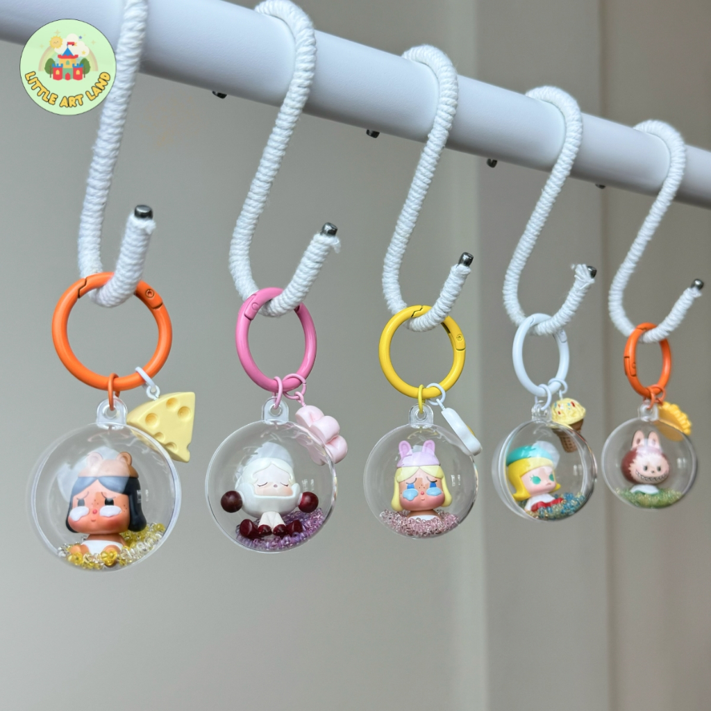 พร้อมส่ง พวงกุญแจ pop bean ลูกบอลใส มีให้เลือกหลายแบบ แท้ งานน่ารัก พวงกุญแจป็อบมาร์ทบอลใส