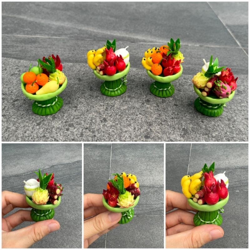 พานผลไม้ โตกผลไม้ หน้าพาน1.5“สูง2” แบบดินปั้น สำหรับไหว้ ถวายสิ่งศักดิ์สิทธิ์