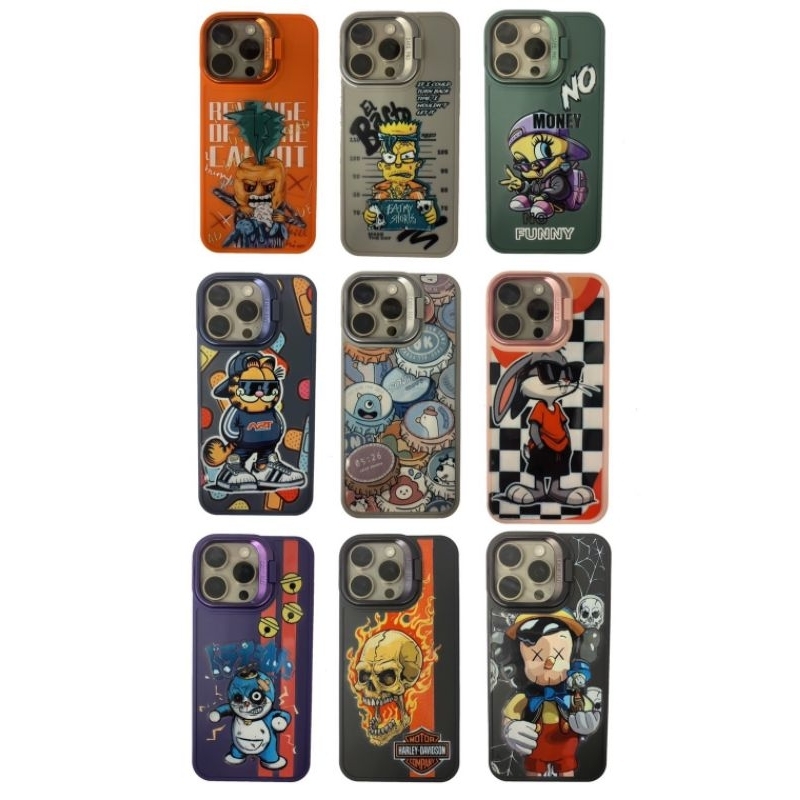 เคสขาตั้งกล้องกำมะหยี่โครเมี่ยมการ์ตูน รุ่น  lhone ip6 ip7 ip8 ip6+ ip7+ ip8+  พร้อมจัดส่ง