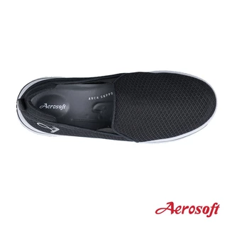 Aerosoft (แอโร่ซอฟ) รองเท้าผ้าใบผู้หญิง ผู้ชาย เพื่อสุขภาพ ผ้าใบสีดำ รุ่น EURO C2 (SN9221)