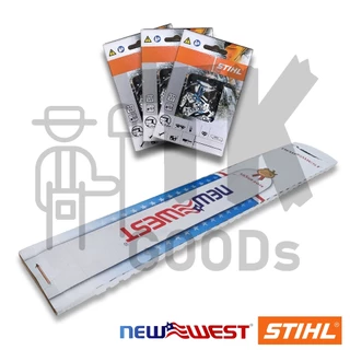 บาร์NEW WESTพร้อมโซ่STIHL (3/8p,3/8)ขนาด 11.5" 12" 14" 16" 18" 20" 22" 24" 25" 30" 33" 36"(บาร์NEW+โซ่ST)