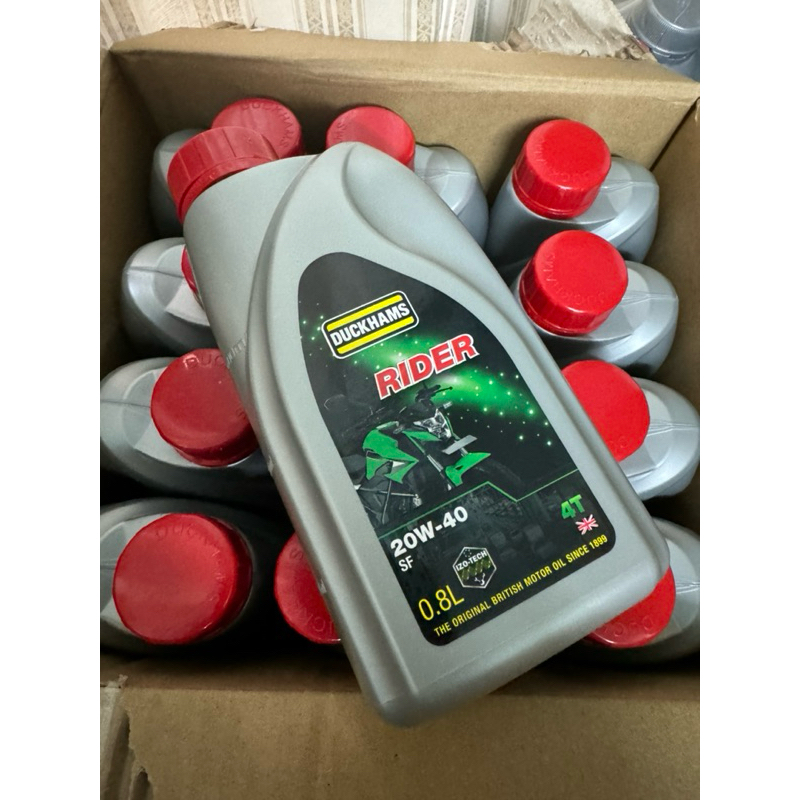 ใหม่ Duckhams Rider SAE 20W-40 ปริมาณ 0.8 ลิตร น้ำมันเครื่องสมรรถนะสูง มอเตอร์ไซค์เกียร์ธรรมดา *กลิ่นหอม*