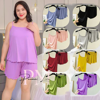 PEEMAI LIVE ชุดนอนสาวอวบ(Size 3XL ใส่ได้ถึง90 kg) 👑ผ้ายืดนิ่มมากใส่สบาย SET-88