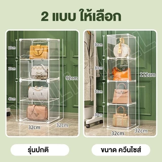 FORYO ตู้ใส เก็บกระเป๋า กล่องโชว์กระเป๋า ชั้นวางของ กันฝุ่น กล่องเก็บของ