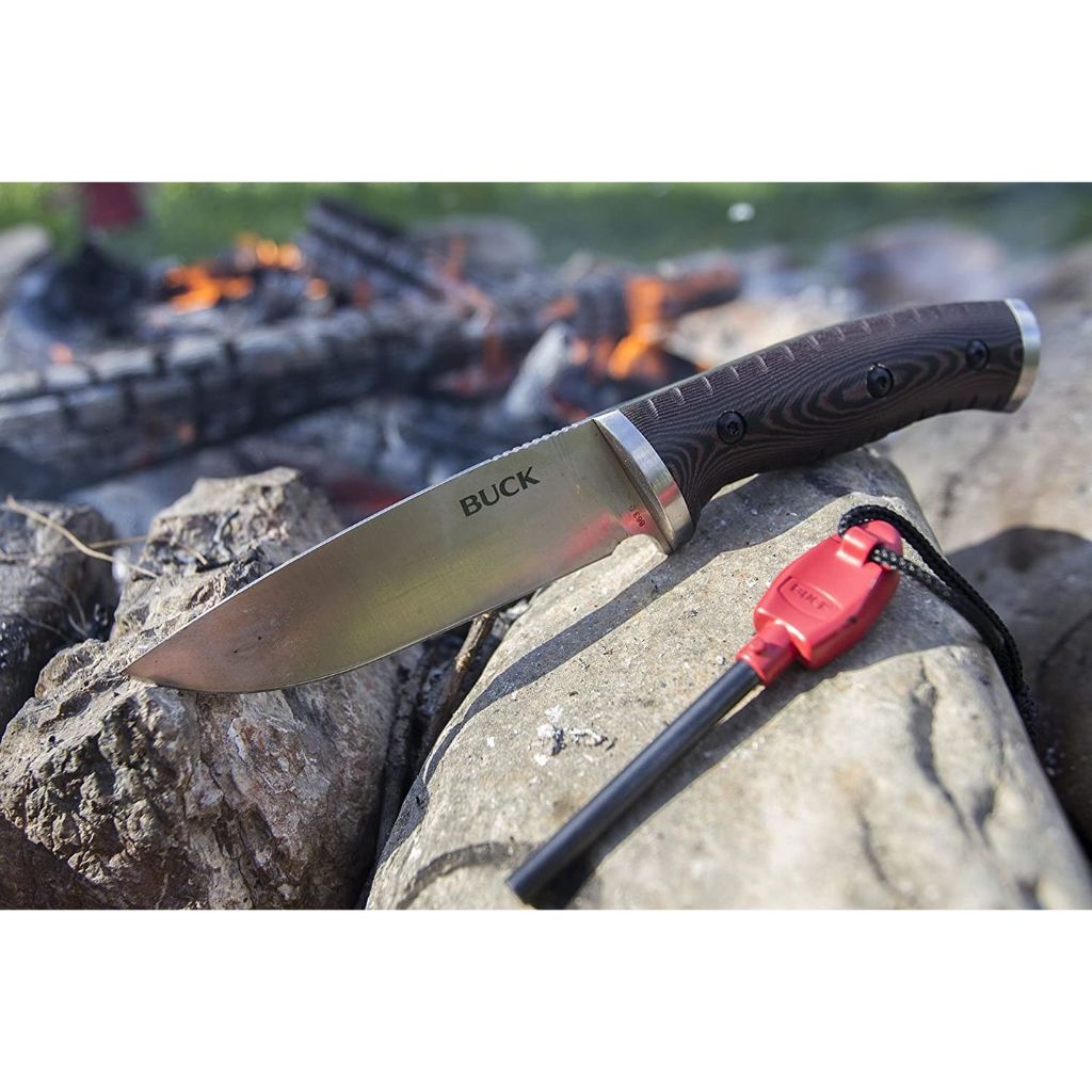 Buck 863 Selkirk with Fire Starter มีดดำรงชีพ อเนกประสงค์ ด้ามไมคาต้า มาพร้อมแท่งจุดไฟ by Jeep Campi