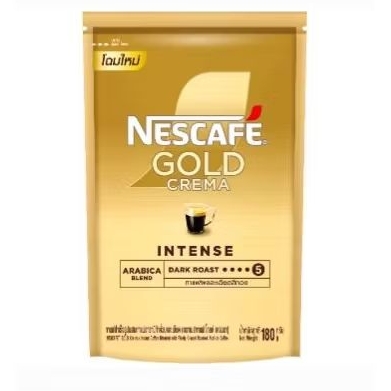 Nescafe Gold Crema (Intense)  Dark roast แบบซองเติม 180กรัม