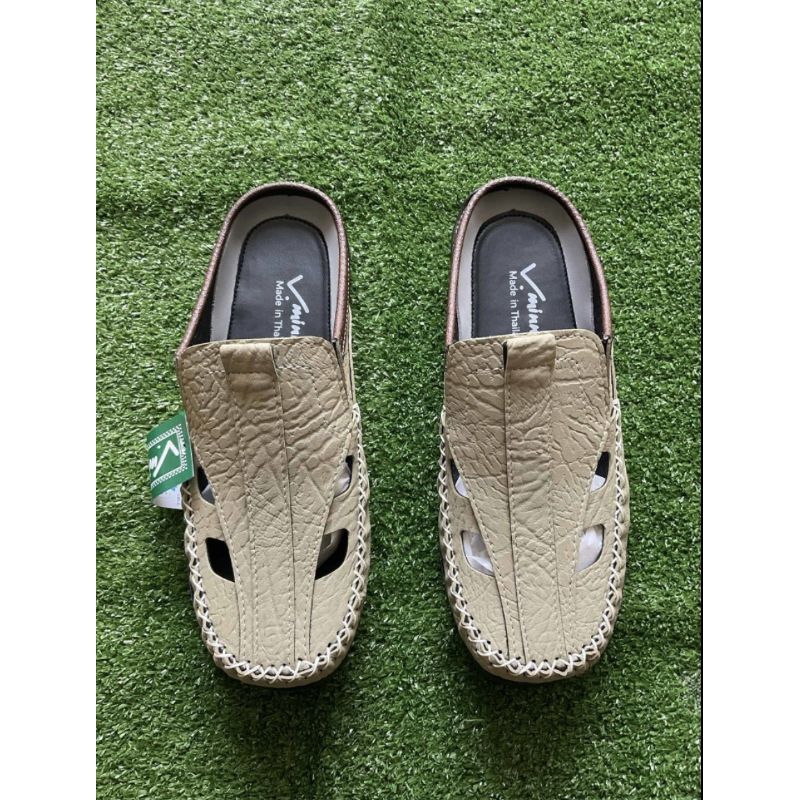 คัทชูรองเท้าผู้ชายแนวMoccasin(มอคคาซิน)เปิดส้นลายช้าง รหัส 858