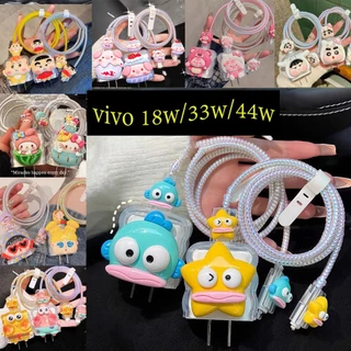 【ส่งจากไทย มาใหม่ 1ชุด 5ชิ้น】เคสสายชาร์จ สำหรับ vivo 18w/33w/44w สายชาร์จ ลายการ์ตูนน่ารัก Cable Bite
