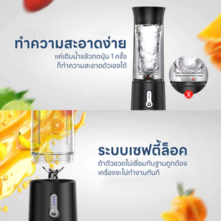 Homemi เครื่องปั่นผลไม้ไร้สาย Portable Blender กำลังมอเตอร์สูง 150 วัตต์ ปั่นน้ำแข็งได้ แบตเตอรี่ 4,000 /