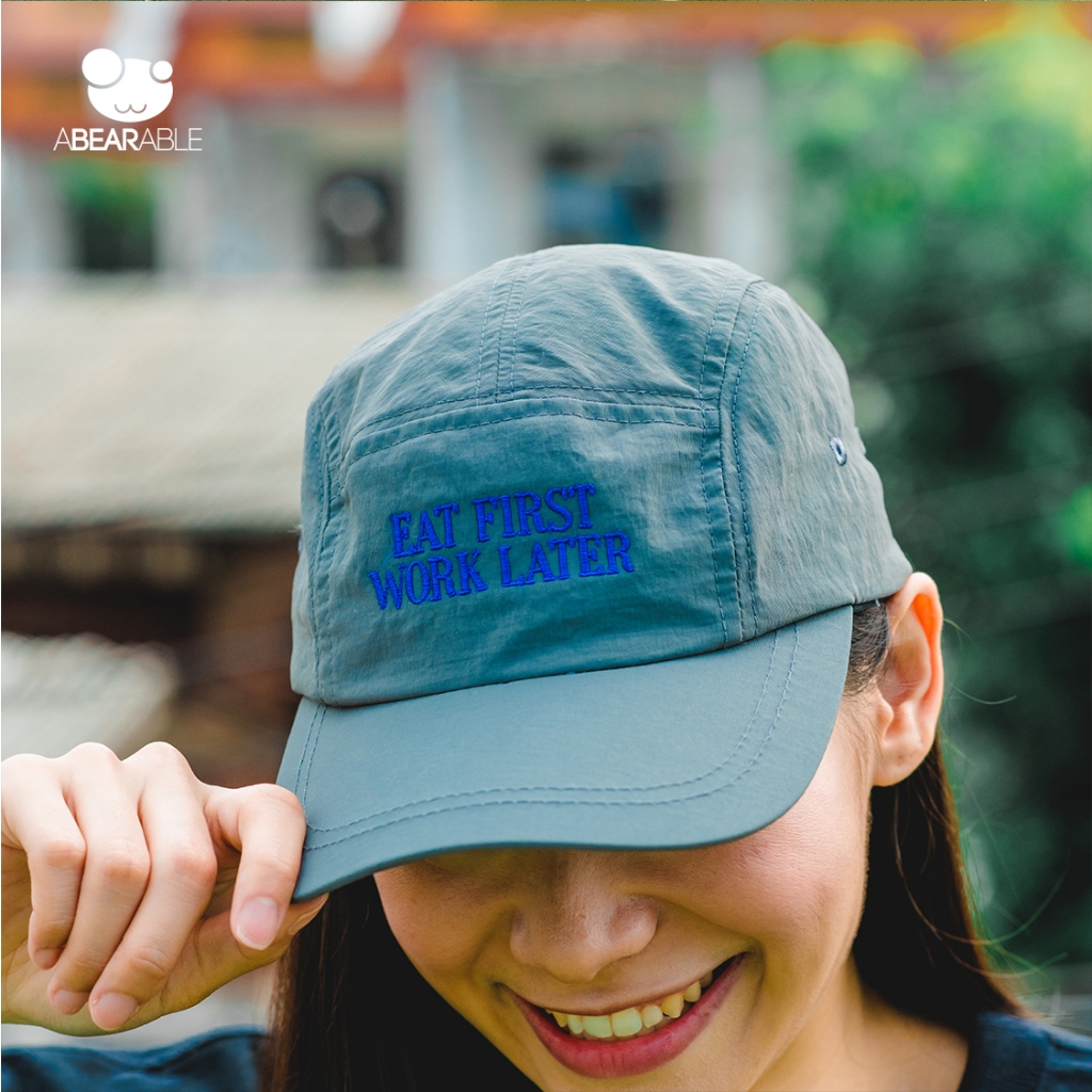 ABEARABLE - EAT FIRST WORK LATER, Nylon Cap (Grey)