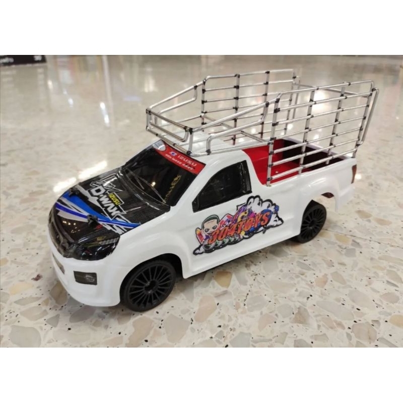 รถบังคับ​ แต่งคอกตอนเดียว​ DRIFT​ RACING​  1/14 SCALE​ R/C​ SERIES​ 4WD​ ขาวฝาลาย