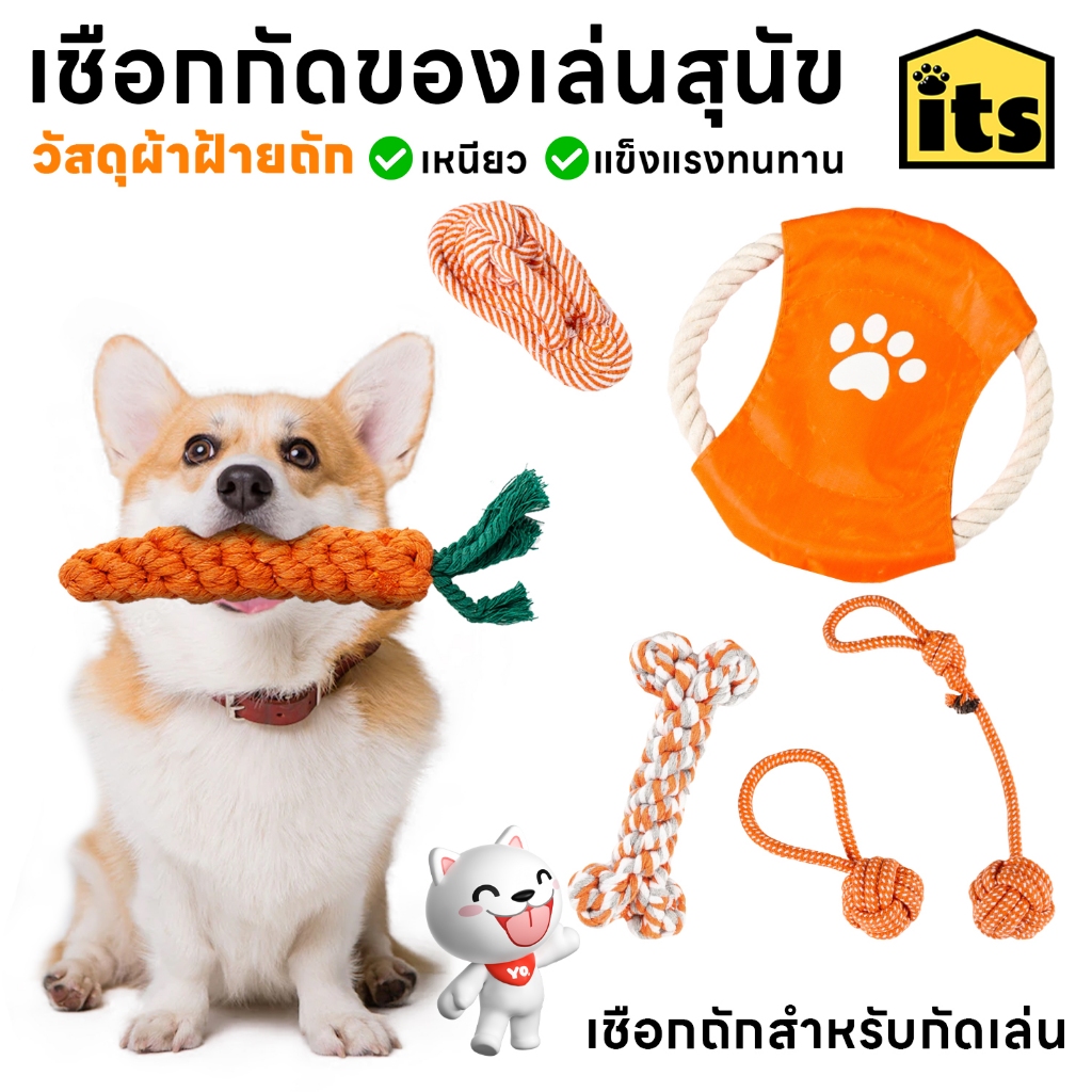 itspet : เชือกกัดสุนัข กระดูก ของเล่นสุนัข ของเล่นหมา แมว ลูกบอล จานร่อน