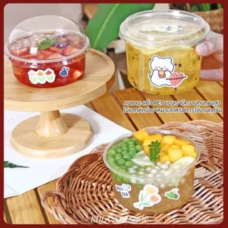 แก้วพลาสติกPET 8oz, 12oz, 16oz, 50ใบ-100ใบ รุ่นหนาพรีเมียม + คู่ฝา แบบแบน แบบโดม แก้วโอ่ง
