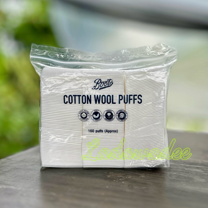 Boots Cotton Wool Puffs บู๊ทส์ คอทเทิน วูล พัฟส์ สำลีบู๊ทส์ 160 แผ่น