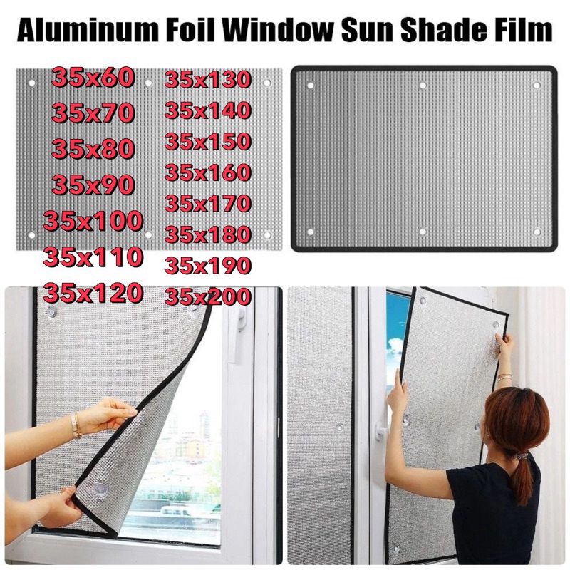 พร้อมส่ง🚚 ม่านกันแดด ขนาด35*60-200cm. แผ่นฉนวนกันความร้อน 2ด้านหนา 5มม. ฟิล์มบังแดดอลูมิเนียมฟอยล์หนา ม่านบังแดดทึบแสง