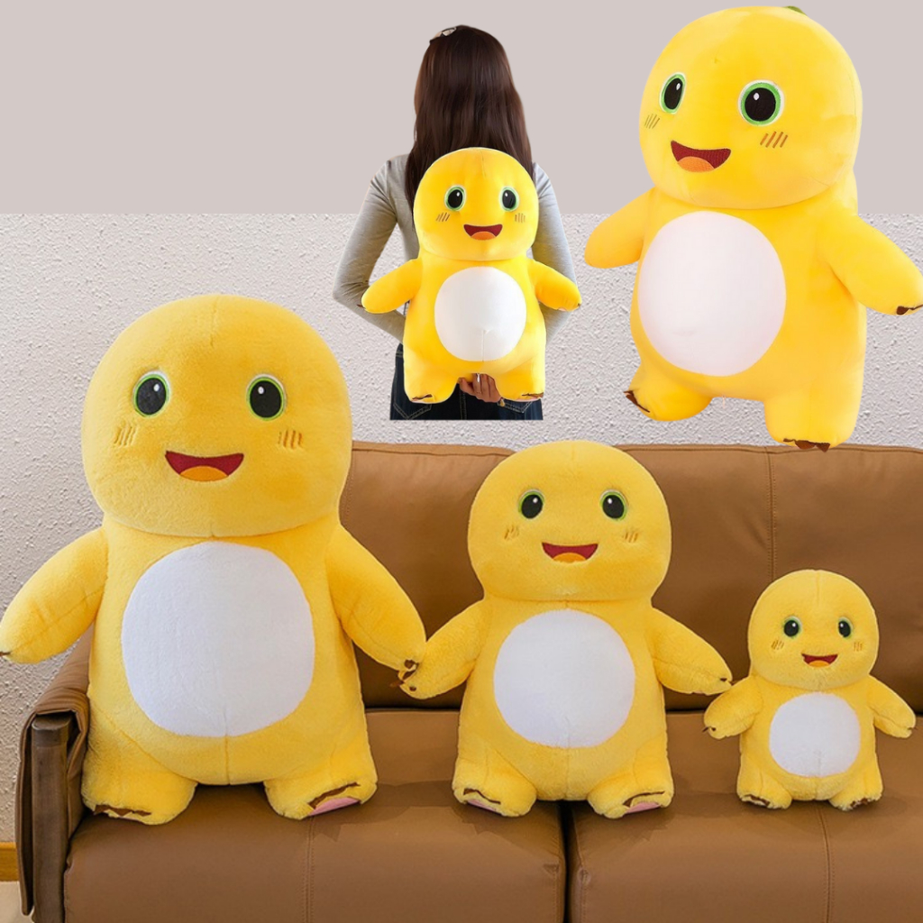 ตุ๊กตามังกรนม ไดโนเสาร์เหลือง มังกรเหลืองหน้ายิ้ม มี3ไซส์ พร้อมส่งในไทย