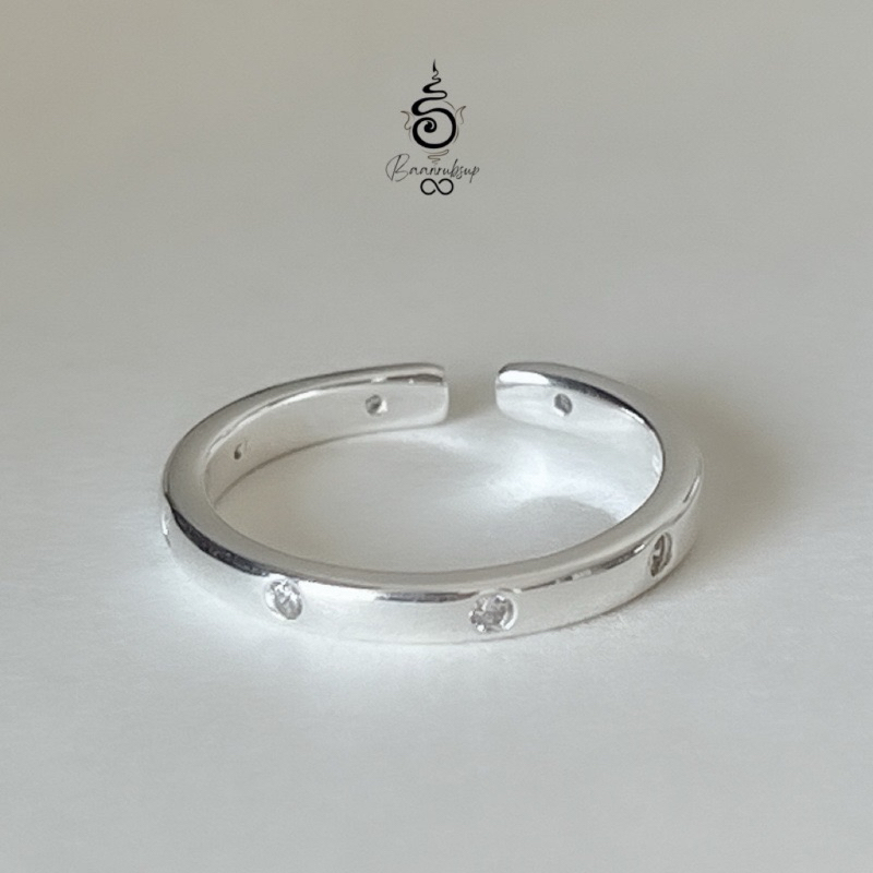 ✨ผ่านพิธี✨ แหวนมูรุ่น lucky passion เสริมการเรียน การงาน เงินดีงานเด่น📚 ชุบเงินแท้92.5% ประดับเพชร cz