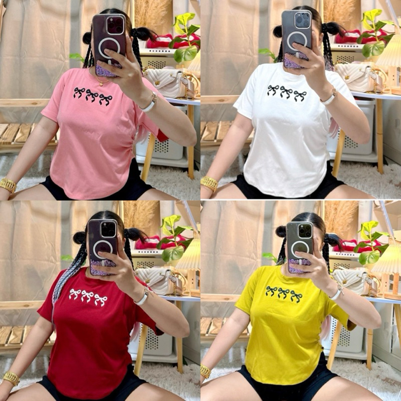 143 เสื้อสาวอวบปัก3โบว์พรางหุ่น : อก 34-50