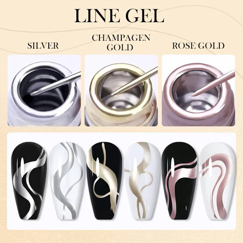 สีเมทาลิคสำหรับตัดเส้น เส้นคม เขียนง่าย มี 3 สีให้เลือก