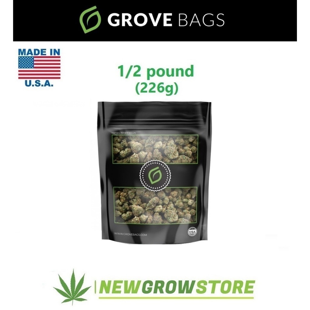 พร้อมส่งด่วน! ถุงบ่ม ของแท้ ถุงบ่มกัญชา Grove Bags TerpLoc Half Pound Window ขนาด 1/2 ปอนด์ หรือ 226 กรัม