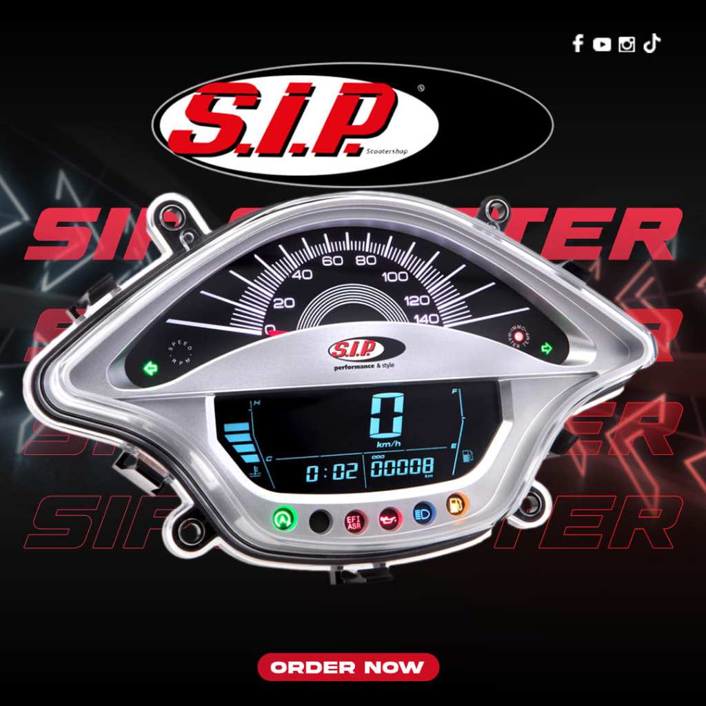 ไมล์ดิจิตัล SIP สีเงิน สำหรับ VESPA SPRINT / PRIMAVERA MV914008S