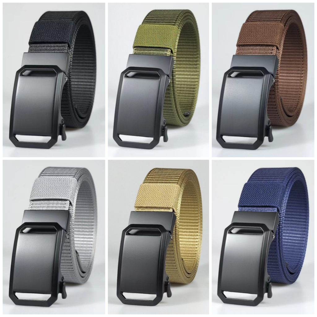 พร้อมส่ง เข็มขัดผู้ชาย หัวเหล็กแข็งแรง หัวล็อคอัตโนมัติ ขนาดกว้าง3.4cm ยาว125cm (F069)