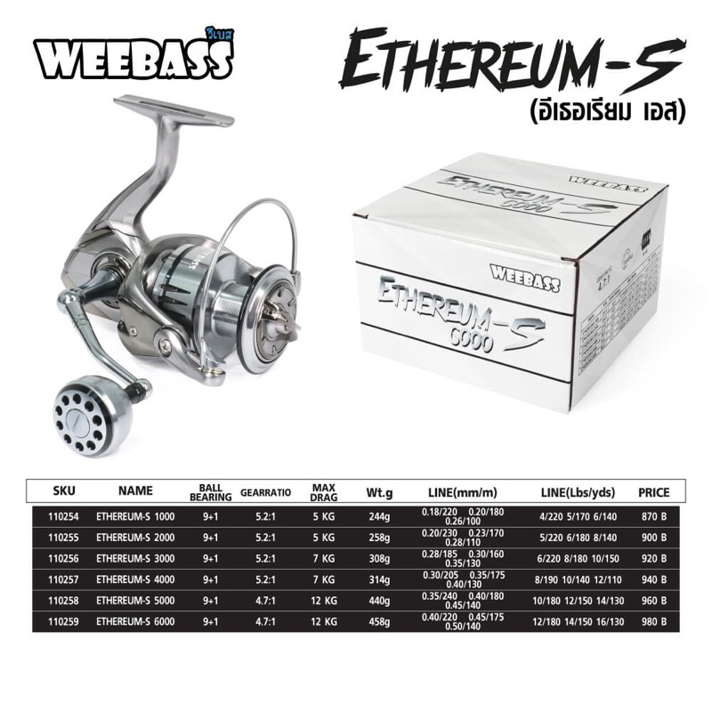 รอกสปินนิ่ง Weebass ETHEREUM-S อิเธอเลี่ยม เอส