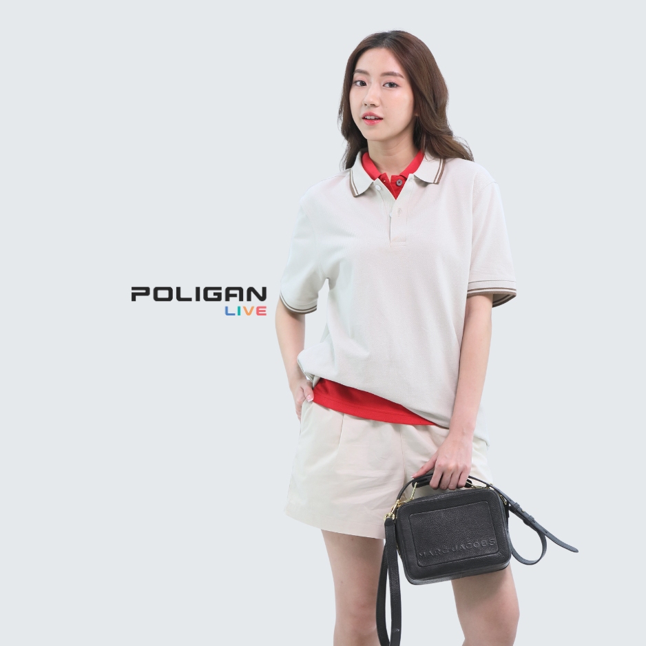 POLIGAN LIVE กางเกงขาสั้นหญิง เอวยางยืดมีสายปรับด้านใน มีกระเป๋าข้าง PLB002 — صورة 3