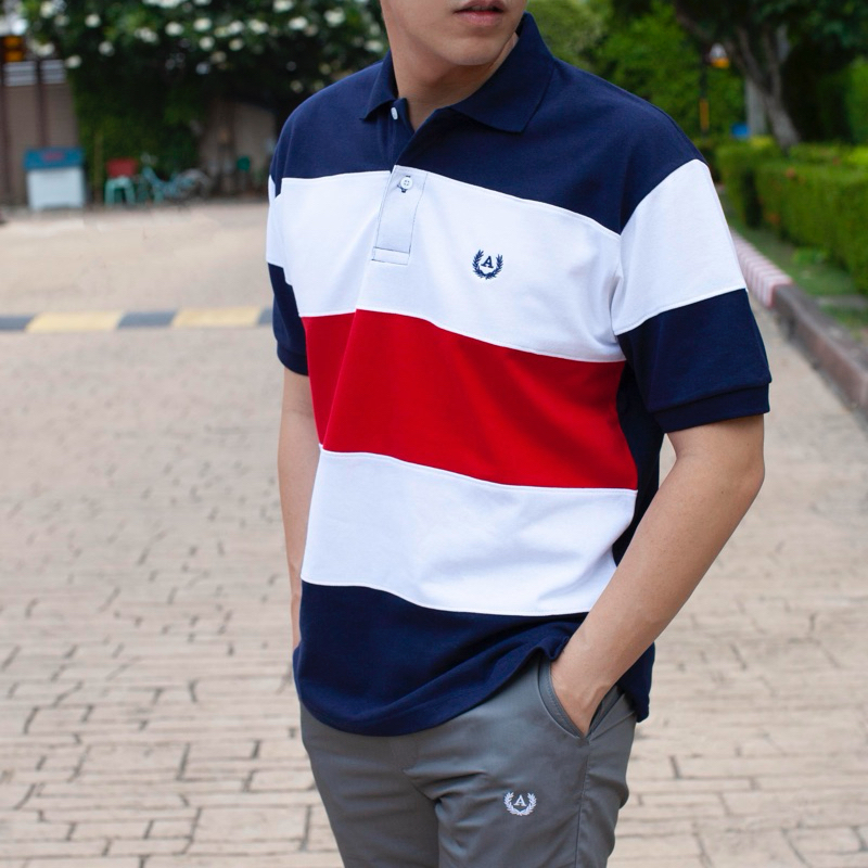 เสื้อคอปกโปโล ปกพื้น ตัดต่อกลางอกใส่สบายมากๆ ผ้าคอตตอน 100% (มี 2 สีสวยๆให้เลือก) เกรดพรีเมี่ยม