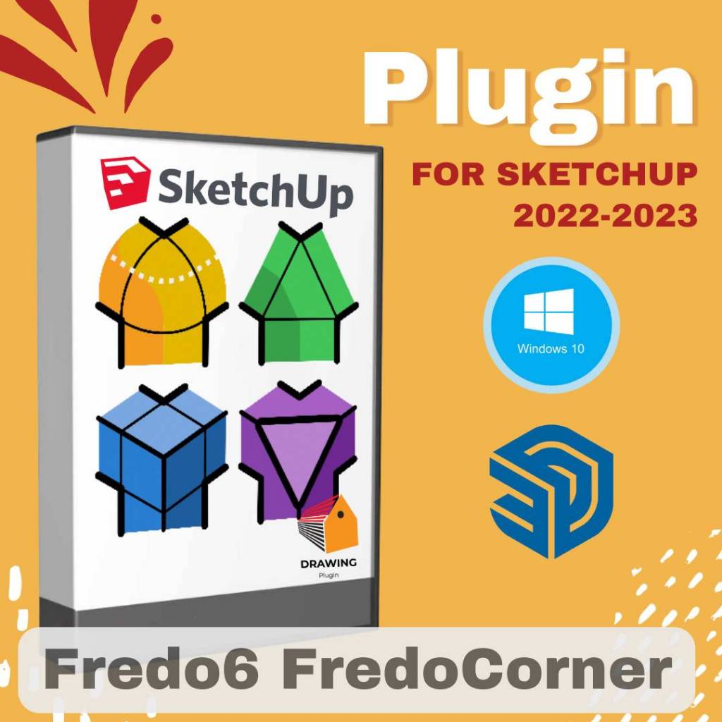 Fredo6 FredoCorner v2.6a ( ปลั๊กอินปัดขอบและมุมของรูปร่าง 3 มิติ ) | Plugin for Sketchup 2022-2023