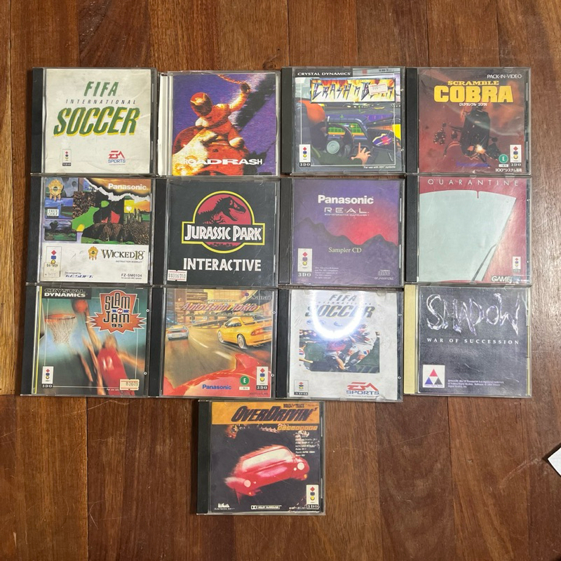 แผ่นเกม 3DO คละแท้ และปั้ม 12เกม + กล่องเปล่า1เกม Panasonic real 3DO